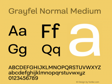 Grayfel Normal Medium Version 1.000 Font Sample