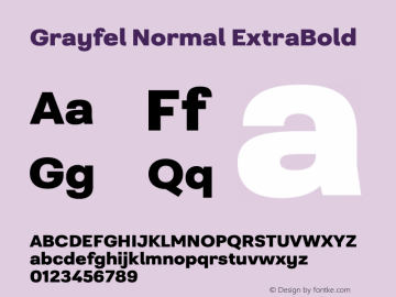 Grayfel Normal ExtraBold Version 1.000 Font Sample