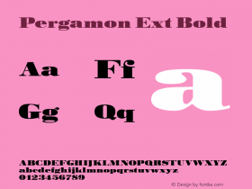 Pergamon Ext Bold Version 1.00 Font Sample
