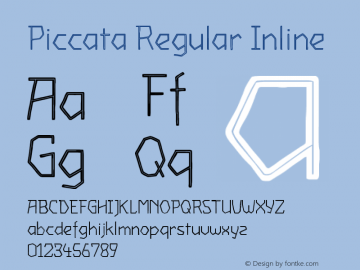 Piccata Regular Inline Version 1.00 July 14, 2016, initial release图片样张