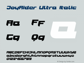JoyRider Ultra Italic Version 1.000 2007 initial release图片样张