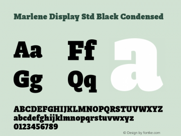 MarleneDisStd-CondensedBlack Version 5.0; 2016 Font Sample