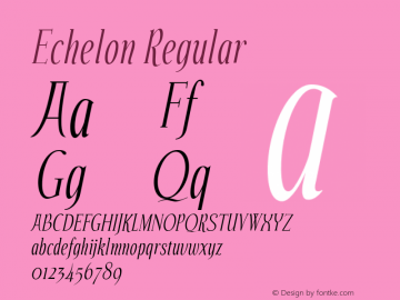 Echelon Regular Version 4.001 Font Sample