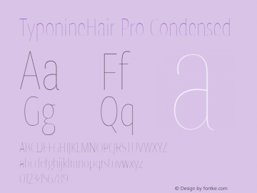 Typonine Hair Pro Condensed Version 002.000图片样张