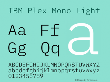 IBM Plex Mono Light Version 2.000图片样张
