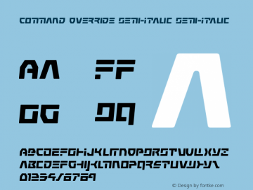 Command Override Semi-Italic Version 1.0; 2018 Font Sample