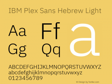 IBM Plex Sans Hebrew Light Version 1.0图片样张