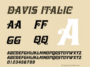 Davis Italic Altsys Fontographer 4.1 11/2/95图片样张