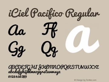 iCiel Pacifico Version 1.00 September 26, 2014, initial release Font Sample