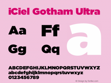 iCiel Gotham Ultra Version 2.30 Việt hóa bởi iCiel.net Font Sample