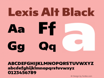 Lexis Alt Black Version 1.000;PS 001.000;hotconv 1.0.88;makeotf.lib2.5.64775图片样张