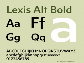 Lexis Alt Bold Version 1.000;PS 001.000;hotconv 1.0.88;makeotf.lib2.5.64775 Font Sample