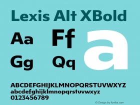 Lexis Alt XBold Version 1.000;PS 001.000;hotconv 1.0.88;makeotf.lib2.5.64775图片样张
