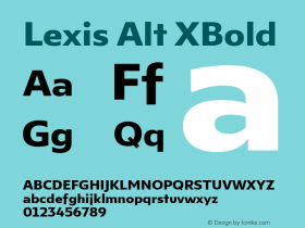 Lexis Alt XBold Version 1.000;PS 001.000;hotconv 1.0.88;makeotf.lib2.5.64775 Font Sample