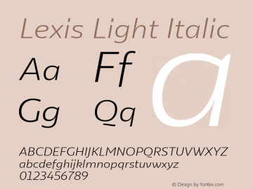 Lexis Light Italic Version 1.000图片样张