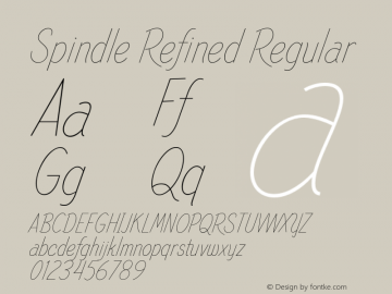Spindle Refined Regular Version 1.000;PS 001.000;hotconv 1.0.88;makeotf.lib2.5.64775图片样张