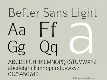 BefterSans-Light Version 0.002;PS 000.002;hotconv 1.0.88;makeotf.lib2.5.64775图片样张