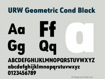 URW Geometric Cond Black Version 1.00 Font Sample