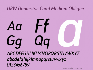 URW Geometric Cond Medium Oblique Version 1.00图片样张