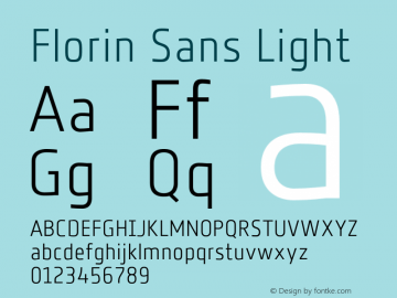 FlorinSansLT 1.000 Font Sample