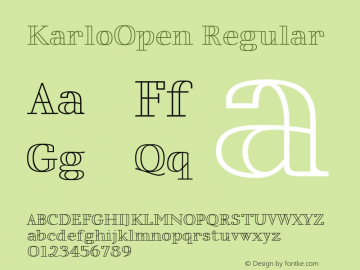 KarloOpen Regular Version 001.000 Dec 2017 Font Sample