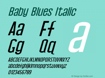 Baby Blues Italic Version 1.00 September 14, 2018, initial release Font Sample