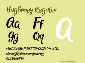 Hughoney Version 1.000 Font Sample