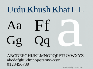 Urdu Khush Khat L Version 001.600 Font Sample