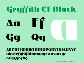 Gryffith CF Black Version 1.000;PS 001.000;hotconv 1.0.88;makeotf.lib2.5.64775 Font Sample