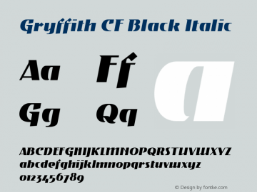 Gryffith CF Black Italic Version 1.000;PS 001.000;hotconv 1.0.88;makeotf.lib2.5.64775 Font Sample
