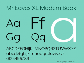 MrEavesXLModern-Book Version 1.100;PS 001.100;hotconv 1.0.57;makeotf.lib2.0.21895图片样张