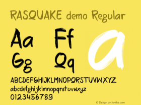 RASQUAKE demo Version 1.000 Font Sample