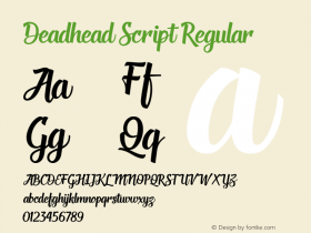 Deadhead Script Version 1.000 Font Sample