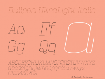 BullpenUl-Italic OTF 5.000;PS 001.001;Core 1.0.29 Font Sample