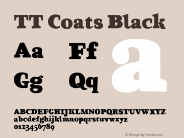 TTCoats-Black Version 1.000 Font Sample