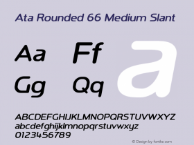 AtaRounded-66MediumSlant Version 1.000 Font Sample