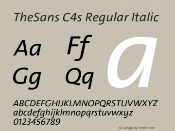 TheSansC4s-RegularItalic Version 1.008图片样张