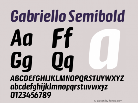 Gabriello Semibold Version 1.001;September 17, 2018;FontCreator 11.5.0.2421 64-bit图片样张