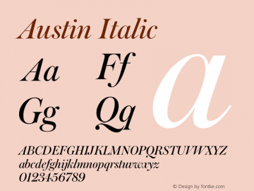 Austin Italic Version 1.001;September 17, 2018;FontCreator 11.5.0.2421 64-bit Font Sample