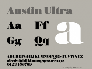 Austin Ultra Version 1.001;September 17, 2018;FontCreator 11.5.0.2421 64-bit Font Sample