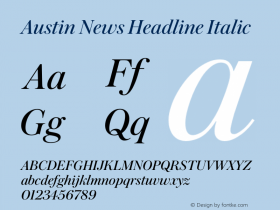 Austin News Headline Italic Version 1.001;September 17, 2018;FontCreator 11.5.0.2421 64-bit图片样张