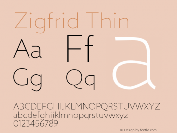 Zigfrid Thin Version 1.00;September 18, 2018;FontCreator 11.5.0.2421 64-bit Font Sample