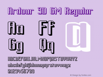 Ardour 3D GM Regular 2.0 Font Sample