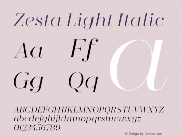 Zesta Light Italic Version 1.0图片样张