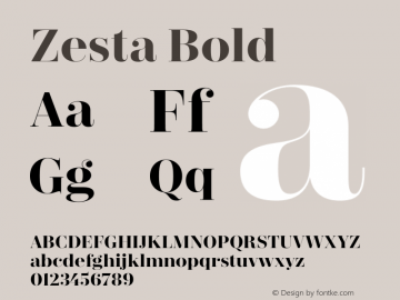 Zesta Bold Version 1.0图片样张