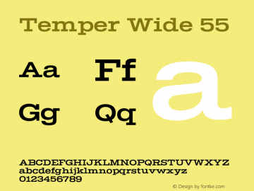 Temper Wide 55 Version 2.001;PS 002.001;hotconv 1.0.88;makeotf.lib2.5.64775 Font Sample