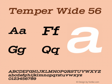 Temper Wide 56 Version 2.001;PS 002.001;hotconv 1.0.88;makeotf.lib2.5.64775 Font Sample