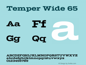 Temper Wide 65 Version 2.001;PS 002.001;hotconv 1.0.88;makeotf.lib2.5.64775 Font Sample