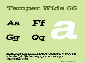 Temper Wide 66 Version 2.001;PS 002.001;hotconv 1.0.88;makeotf.lib2.5.64775 Font Sample