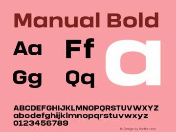 Manual-Bold Version 1.000;PS 001.000;hotconv 1.0.88;makeotf.lib2.5.64775 Font Sample